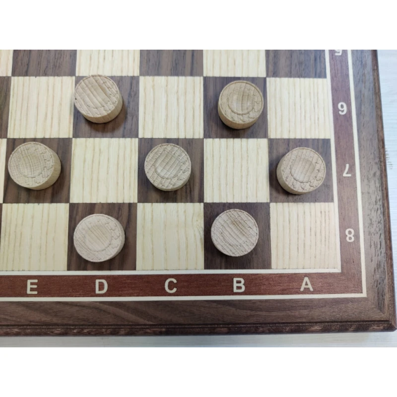 Шашки подарочные 64 клетки из ореха и бука