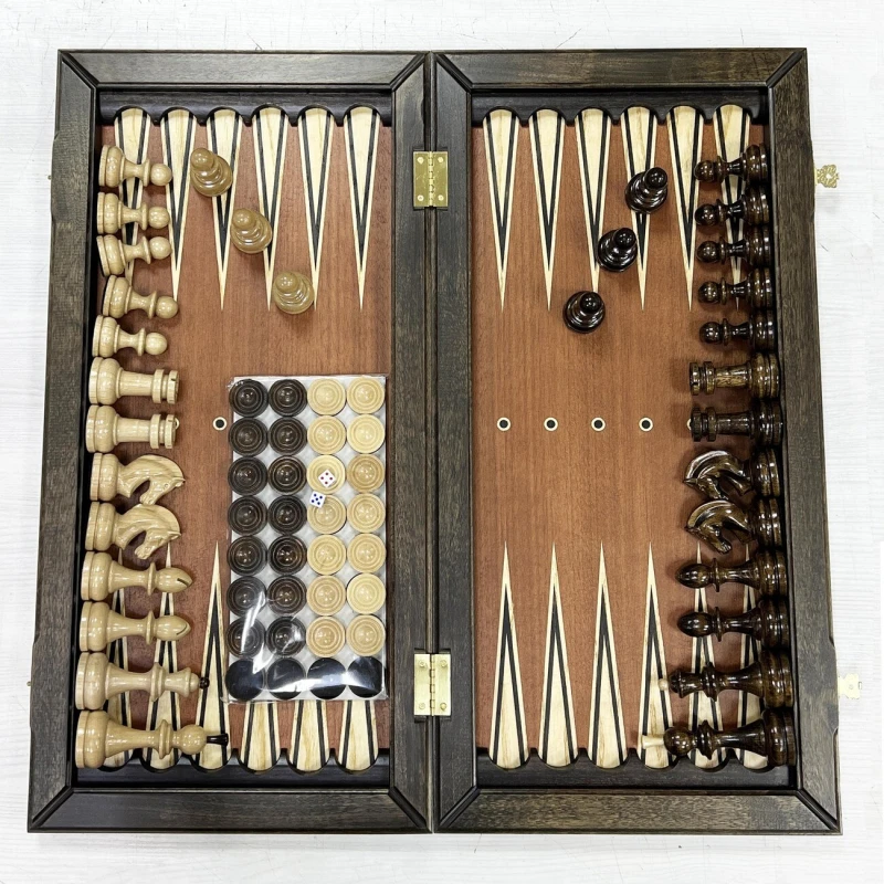 Шахматы нарды шашки венге Премиальные люкс