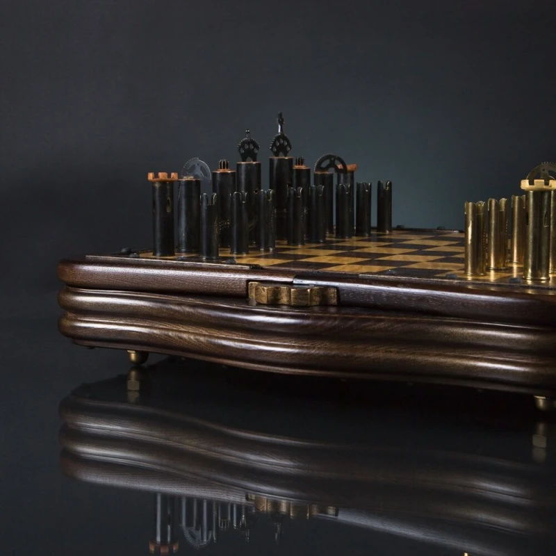 Шахматы Стимпанк из оружейных гильз