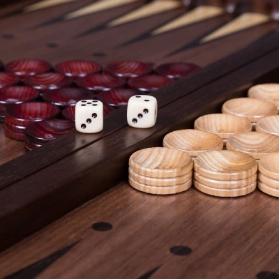 Шашки для нард  27 мм ясень, тонированный ясень