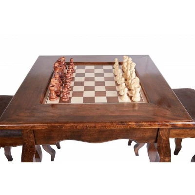 Стол ломберный шахматный Классический, 2 табурета, Ustyan